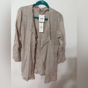 Chic Linen Women's Jacket - Beige
